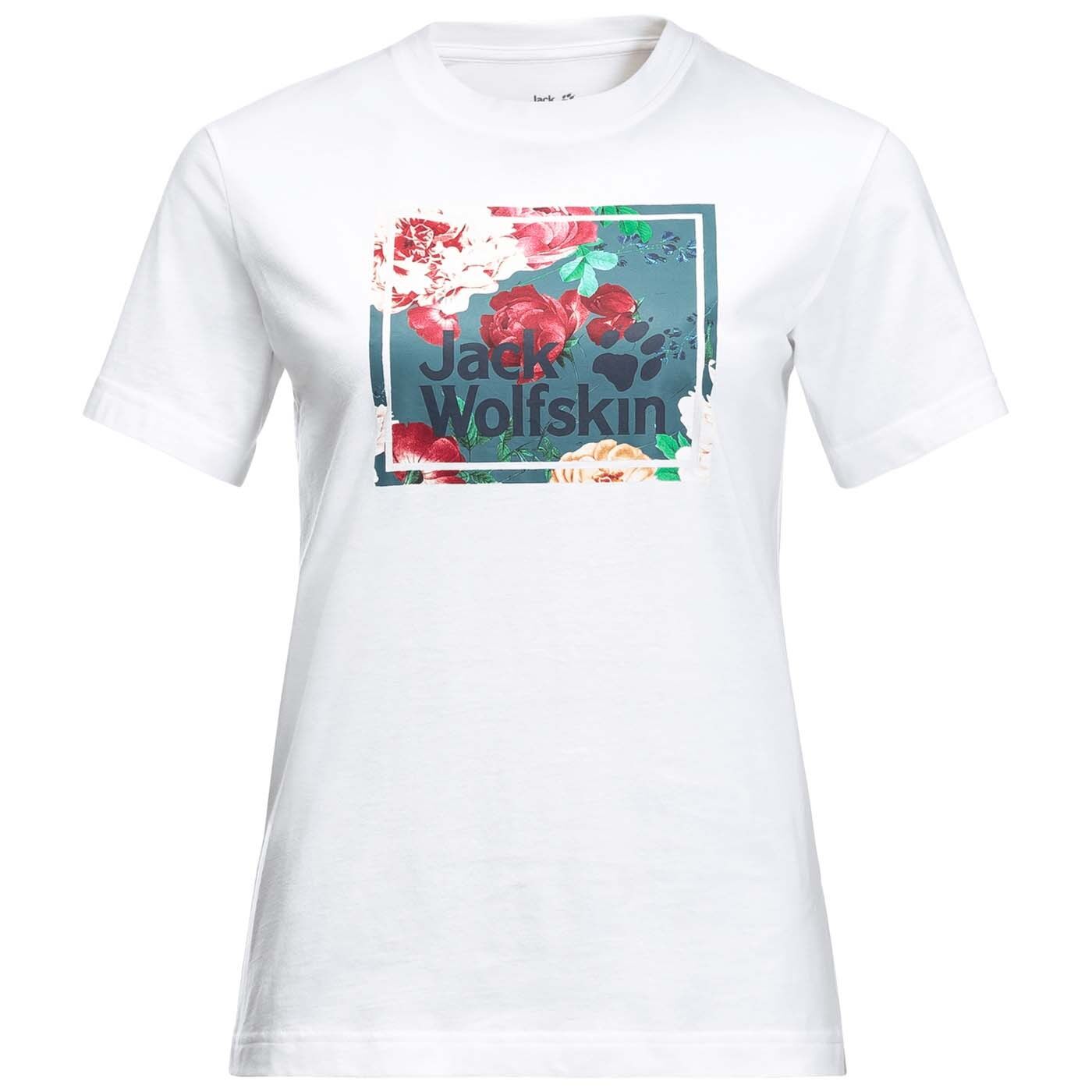 Damska Koszulka JACK WOLFSKIN FLOWER LOGO T W 1808341-5018 | Sklep Sportowy  Premium Fitanu