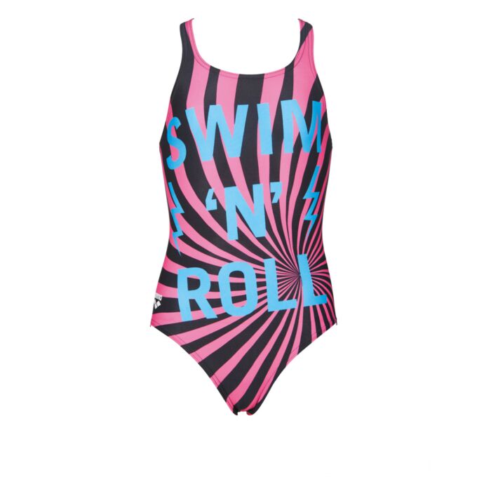 Dziecięcy Strój kąpielowy ARENA G SWIM&ROLL JR ONE PIECE V BACK 001314/508, kolor czarny