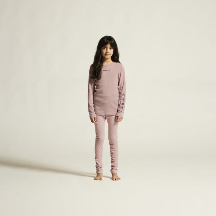 Dziecięcy Zestaw bielizny termoaktywnej CRAFT CORE WARM BASELAYER SET JR 1909712-726499, kolor różowy