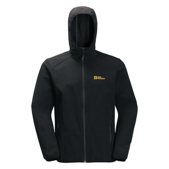 Męski Softshell JACK WOLFSKIN RIVENTAL HOODY M 5029971-6361, kolor czarny