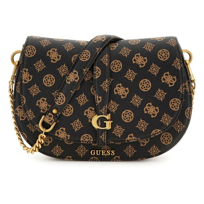 Damska Torebka GUESS KUBA TRI CMPT FLAP SHLDR BAG HWPA9329200-MLO, kolor brązowy