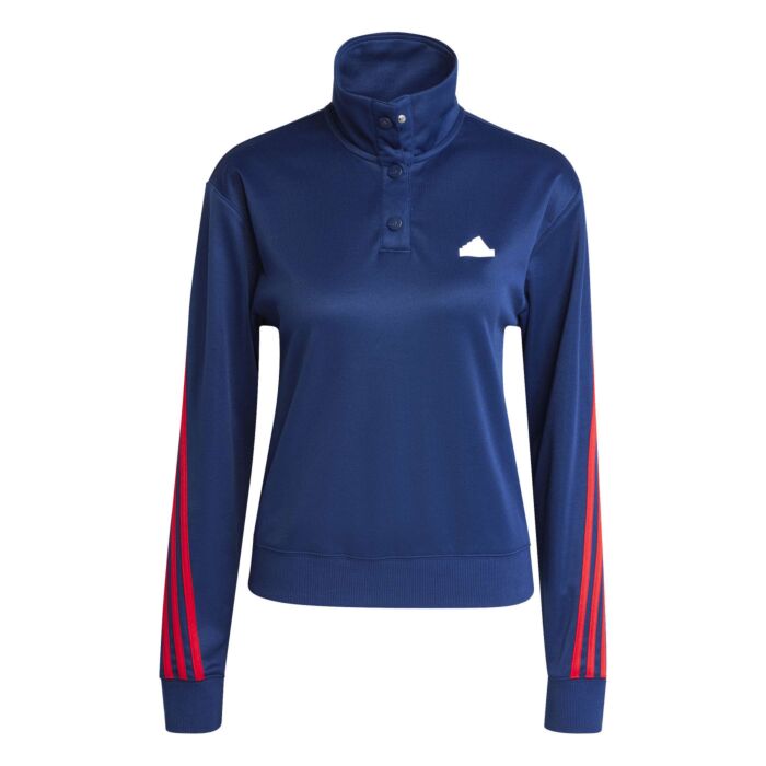 Női Pulóver ADIDAS W ICONIC 3S TT IX1124, szín sötétkék