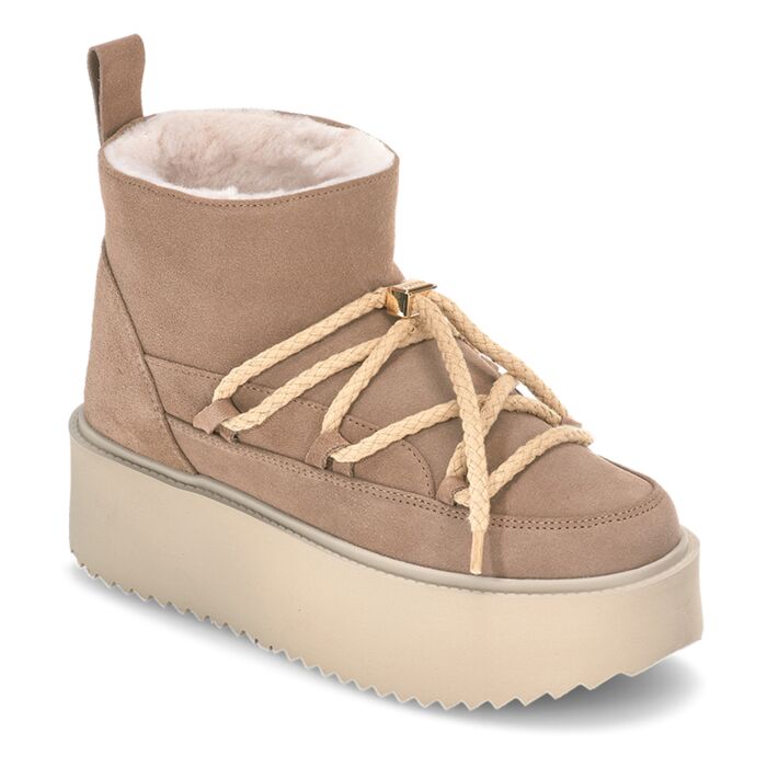 Dámska Zimná obuv INUIKII CLASSIC LOW PLATFORM 75204-004 BEIGE, farba béžová