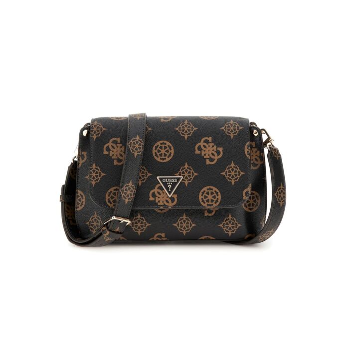 Damska Torebka GUESS MERIDIAN FLAP CROSSBODY HWPG8778200-MLO, kolor brązowy