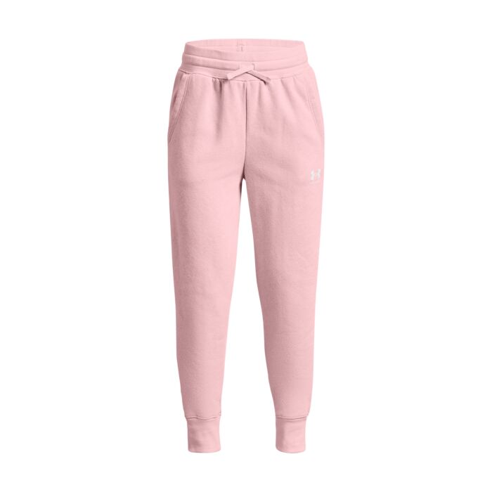 Dziecięce Spodnie UNDER ARMOUR RIVAL FLEECE LU JOGGERS 1373133-647, kolor różowy