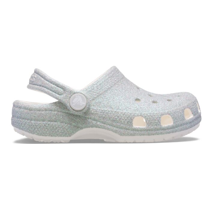 Dziecięce Klapki CROCS CLASSIC IRIDESCENT GLITTER CGK 210986-100, kolor biały