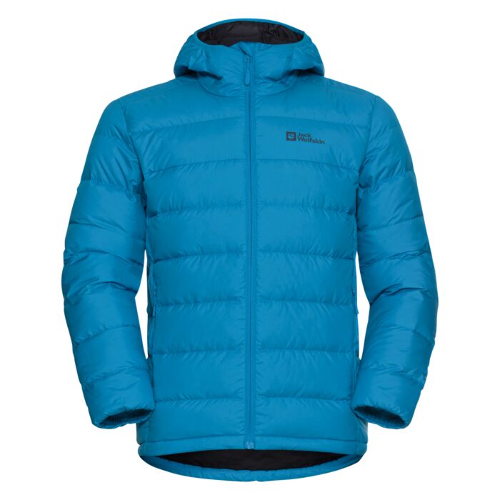 Męska Kurtka zimowa pikowana JACK WOLFSKIN ATHER DOWN HOODY M RDS 1207671-8026, kolor niebieski