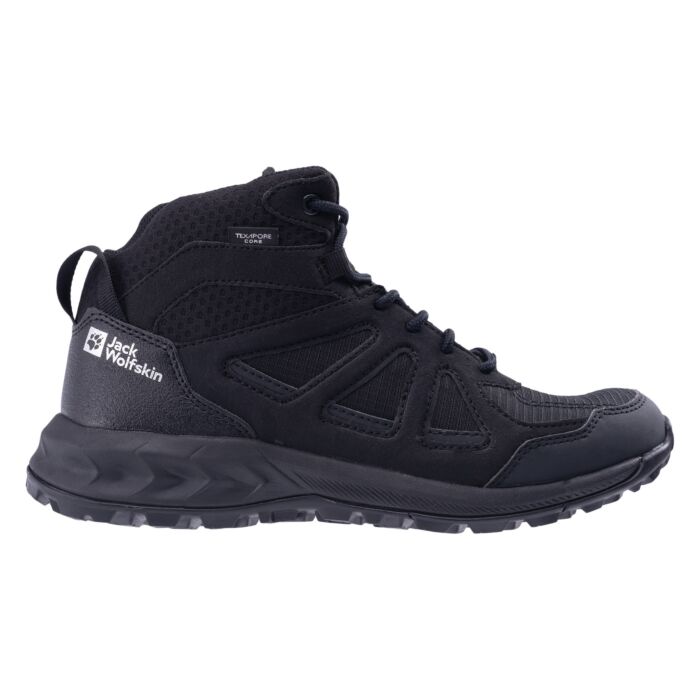 Damskie Buty JACK WOLFSKIN WOODLAND 2 TEXAPORE MID W 4051331-6069, kolor czarny