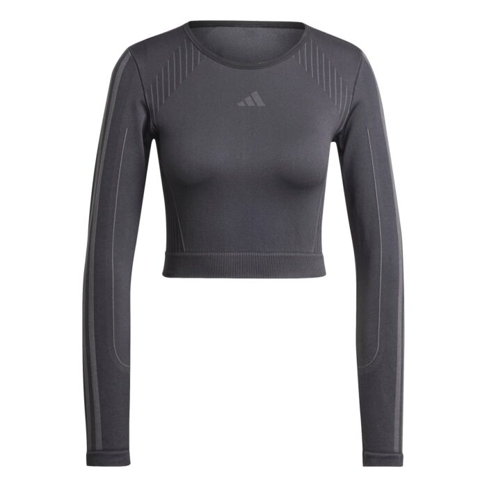 Női Hosszú ujjú póló ADIDAS KNIT LS IX6994, szín fekete