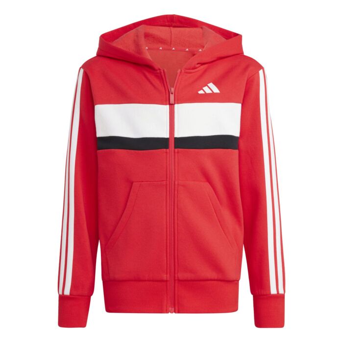 Dziecięcy Dres ADIDAS J 3S TIB FL TS JC7522, kolor czerwony