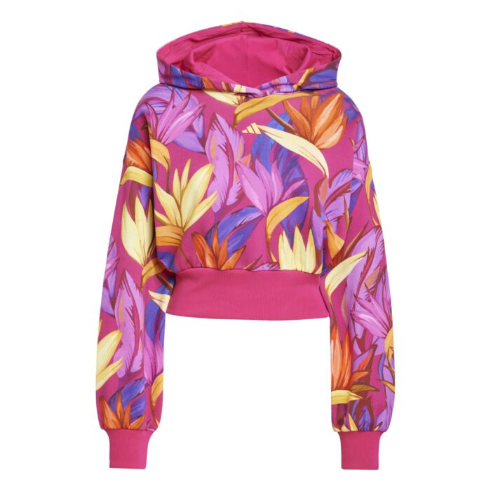 Női Pulóver ADIDAS FARM HOODIE JD6283, szín rózsaszín