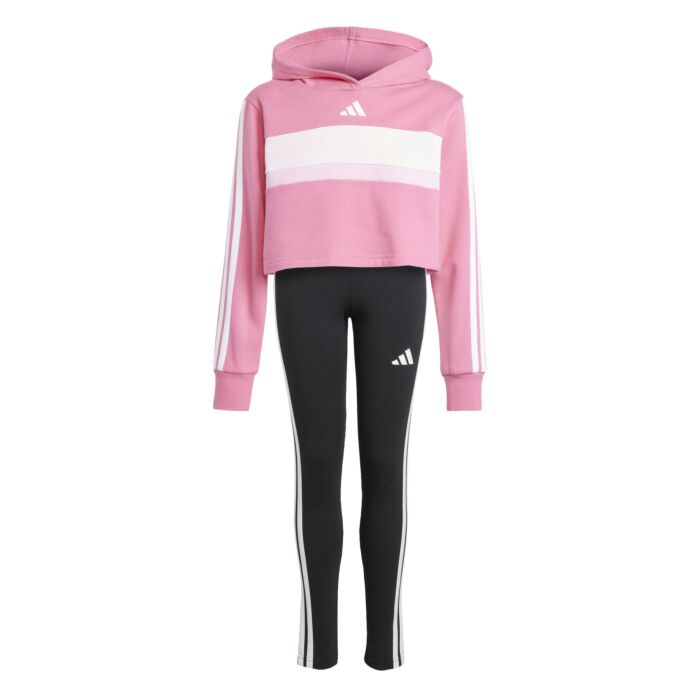 Dziecięcy Dres ADIDAS JG 3S TIB FL ST JI6216, kolor różowy