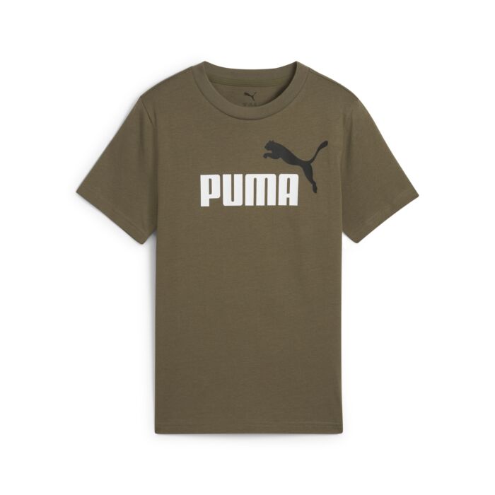 Dziecięca Koszulka z krótkim rękawem PUMA ESS 2 COLOR NO.1 LOGO TEE B 68577881, kolor oliwkowy