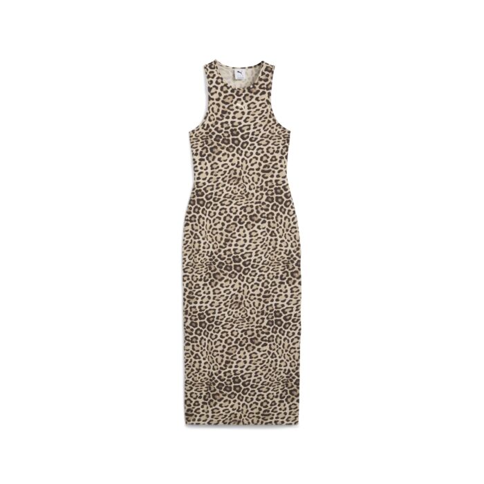 Női Ruha PUMA LEO LUXE SLIM AOP DRESS 63233991, szín barna
