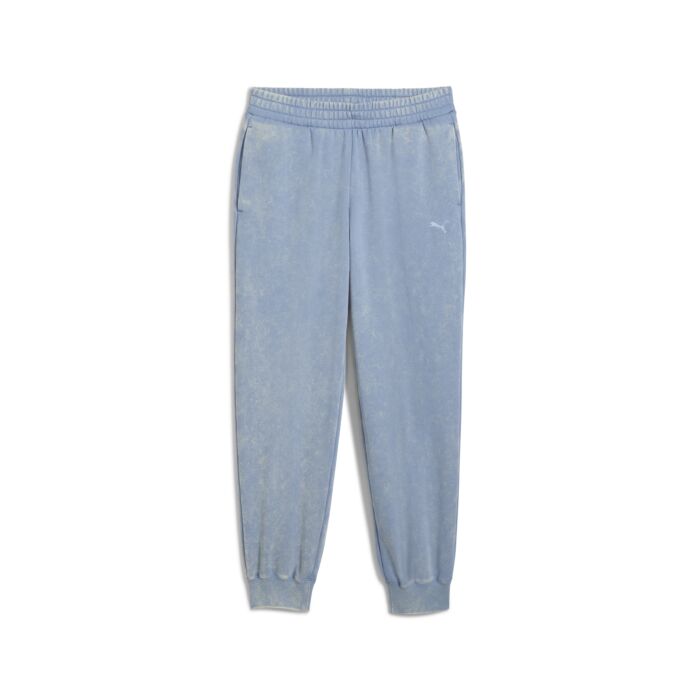 Damskie Spodnie PUMA ESS ELEVATED COMFORT WASH SWEATPANTS FL 68810434, kolor niebieski