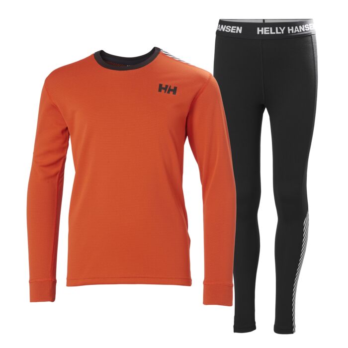Dziecięcy Zestaw bielizny termoaktywnej HELLY HANSEN JR HH LIFA ACTIVE SET 48647_147, kolor pomarańczowy