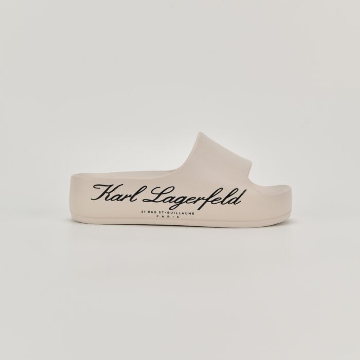 Damskie Klapki KARL LAGERFELD KOBO II HOTEL LOGO SLIDE KL86000-VGT, kolor beżowy