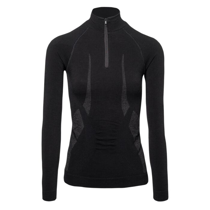 Damska Bluzka termoaktywna FITANU ELDER W 1/2 ZIP M000264905, kolor szary