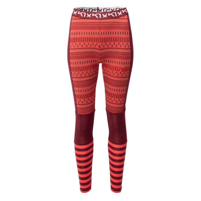 Damskie Legginsy termoaktywne KARI TRAA AKLE PANT 622586-HEAT, kolor czerwony