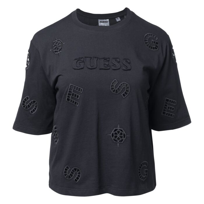 Damska Koszulka z krótkim rękawem GUESS PEONY BOXY TEE V4YI16I3Z14-P9XH, kolor czarny