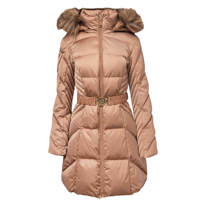 Damski Płaszcz ocieplany GUESS NEW OLGA MEDIUM REAL DOWN W4BL40WEX52-G1DQ, kolor brązowy