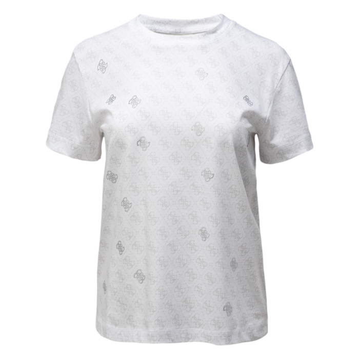 Damska Koszulka z krótkim rękawem GUESS CHRYSANTA CN T-SHIRT V5GI16I3Z14-P0JE, kolor biały