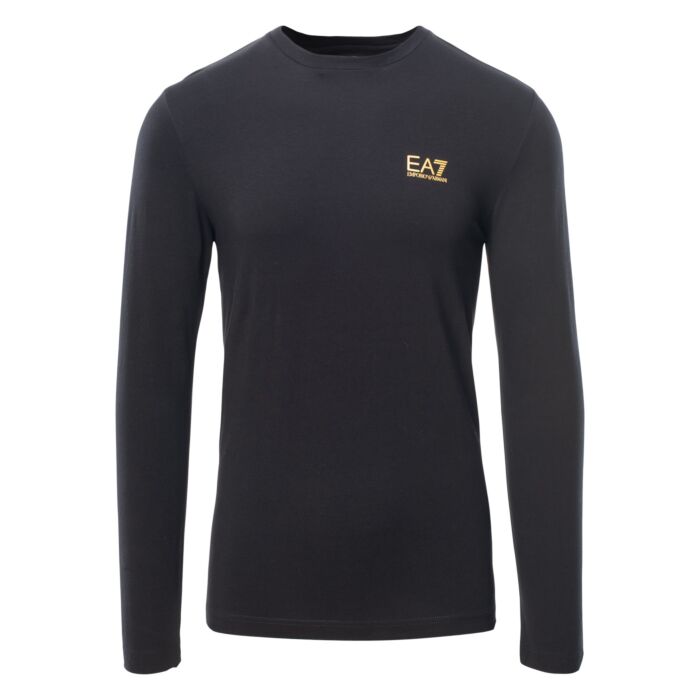 Męska Koszulka z długim rękawem EA7 EMPORIO ARMANI TRAIN CORE ID M TEE LS ST 8NPT28PJVQZ0208, kolor czarny