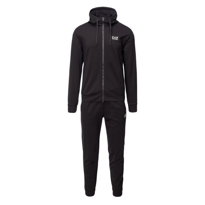 Męski Dres EA7 EMPORIO ARMANI TRAIN CORE ID M T-SUIT HOODIE FZ CH COFT 8NPV63PJVRZ1200, kolor czarny