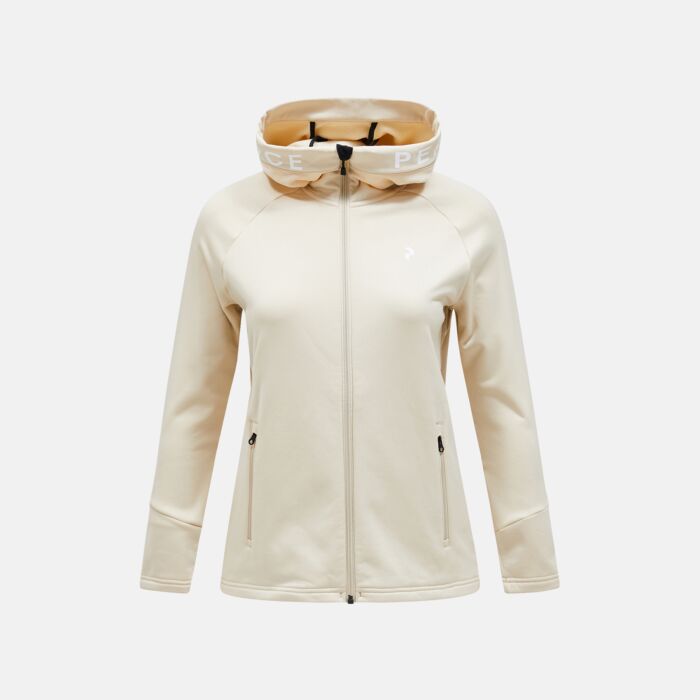 Damska Bluza PEAK PERFORMANCE W RIDER ZIP HOOD G79944050_N36, kolor beżowy