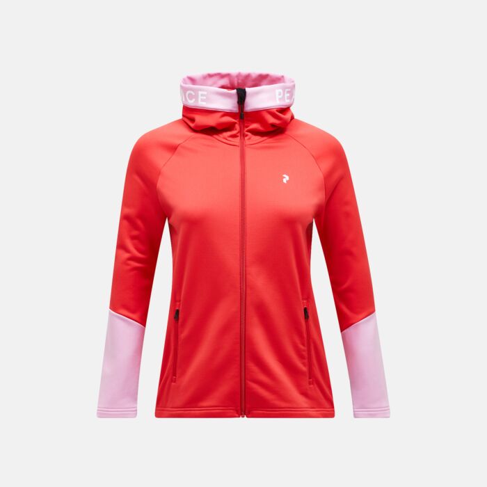 Damska Bluza PEAK PERFORMANCE W RIDER ZIP HOOD G79944090_R30, kolor czerwony