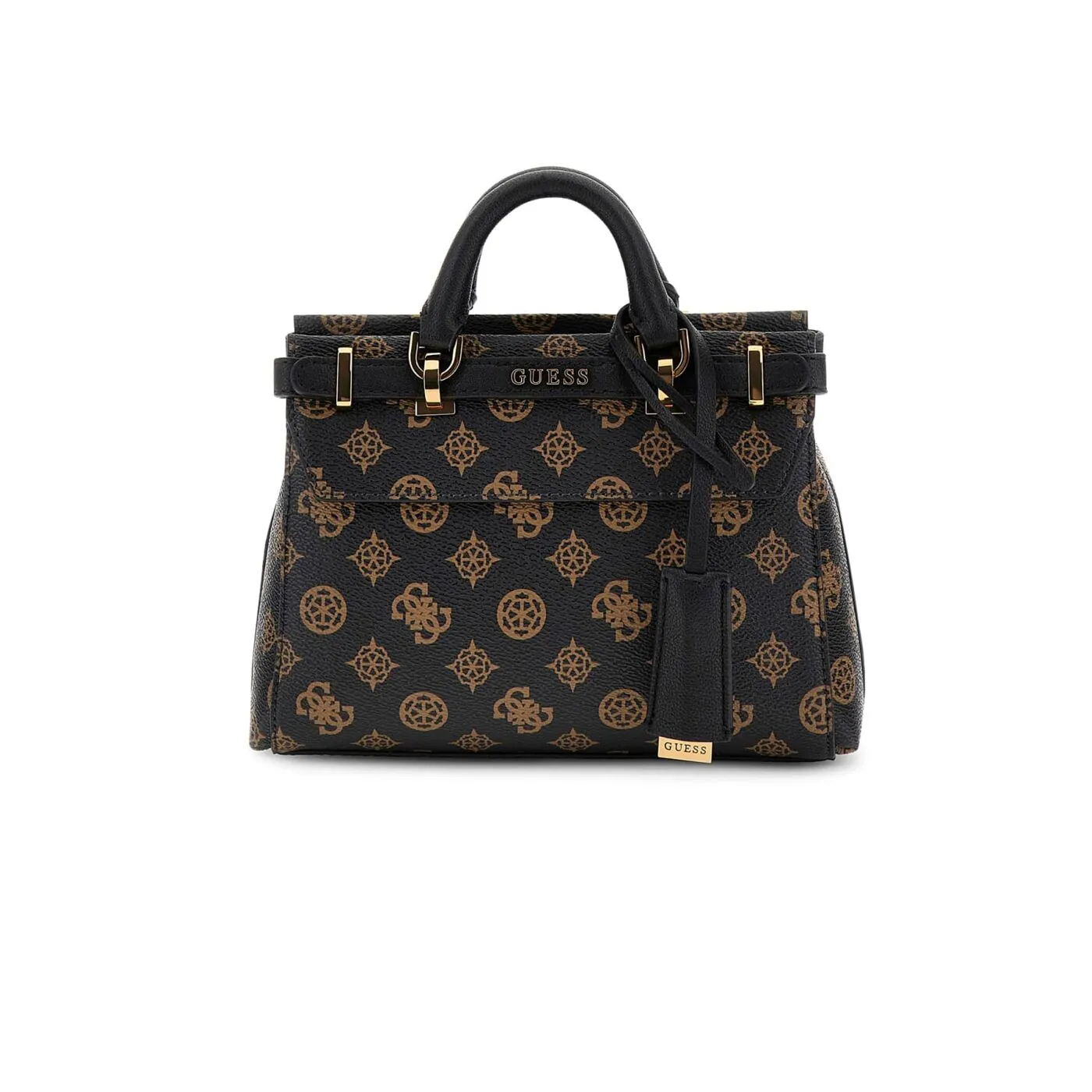 GUESS Sarita Schultertasche Stone - Kleine Top Zip Tasche, Cremefarben, Mit Abnehmbarem Schulterriemen, Stylisch & Elegant